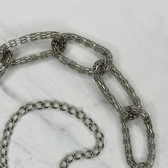 Silver Mesh Chain Link Belt Adjustable Y2K Plus Size One Size โจ - Picture 9 of 10